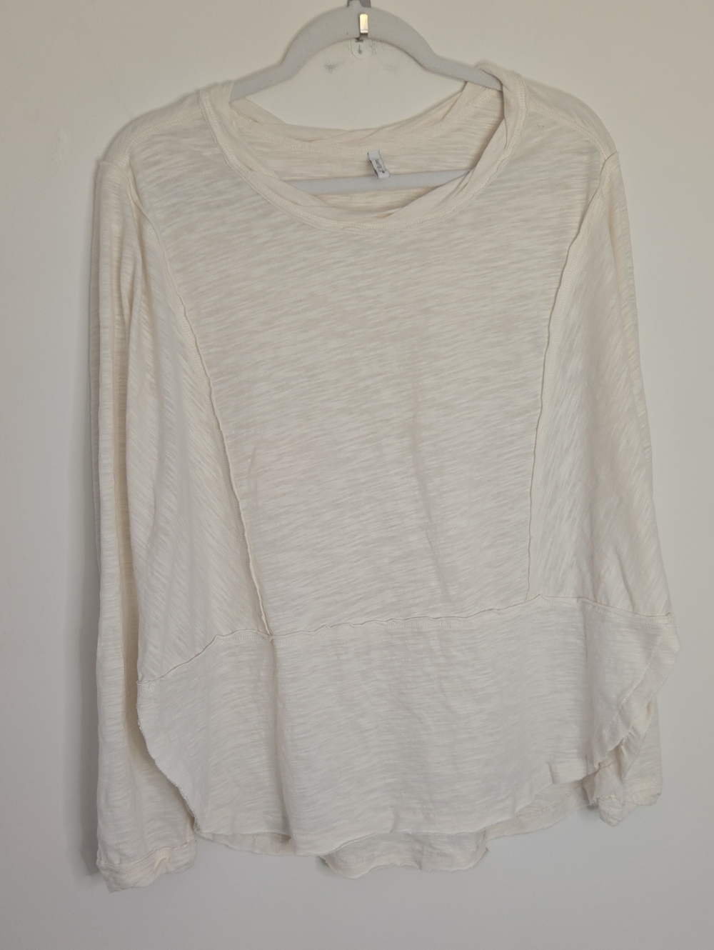 Z Supply Cream Long-Sleeve oversized Top Loungewear Normcore Cozy Cotton S